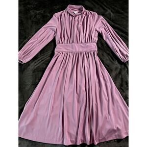 VTG 1970s Enrico Serrati Designs for You Long Sleeve Maxi Dress Tie Back